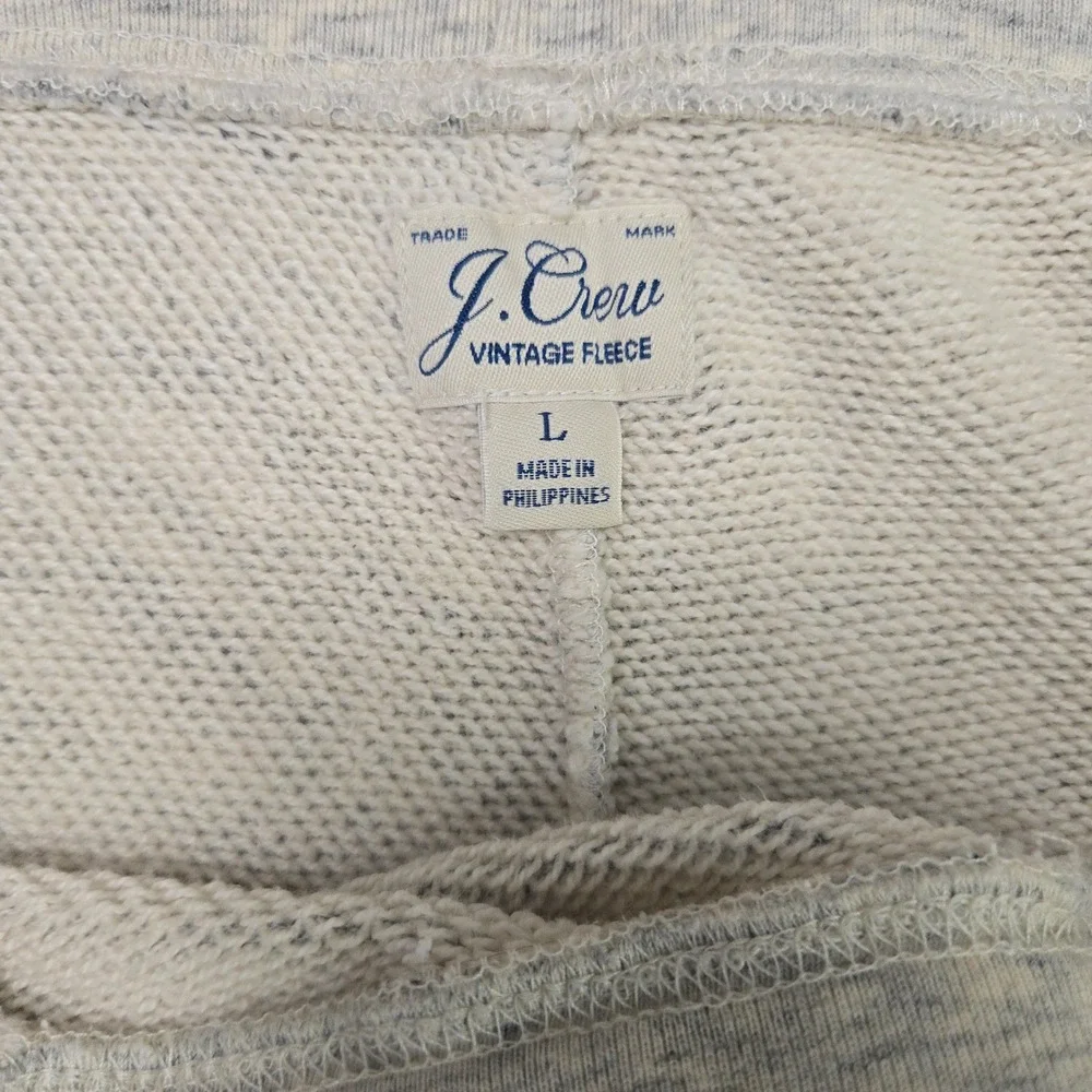 J Crew Vintage Fleece Joggers Size Large Men's Grey Sweatpants Marl‎ Cozy Comfy